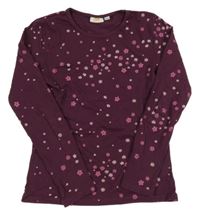 Švestkové květované triko kids