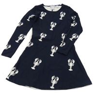 Tmavomodré úpletové šaty se štíry 