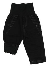 Černé plátěné podšité kalhoty 