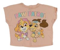 Světlerůžové crop tričko s Tlapkovou patrolou Nickelodeon