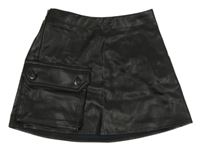 Černá koženková sukně s kapsou H&M