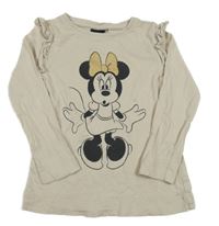 Béžové triko s Minnie a volánky Disney