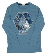 Modré pyžamové triko s potiskem C&A