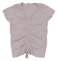 Lila žebrované tričko H&M