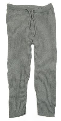 Šedé žebrované pletené tepláky H&M