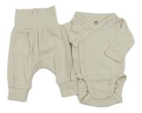 2 set - smetanové zavinovací body + lehké tepláky H&M