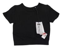 Nové - černé žebrované sportovní crop tričko F&F