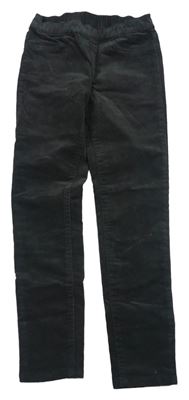 Antracitové manšestrové elastické kalhoty H&M