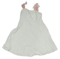 Bílé vzorované šaty s mašlemi Shein