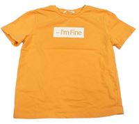 Oranžové tričko s nápisem Shein