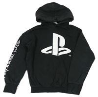 Černá mikina s kapucí a logem PlayStation zn. H&M