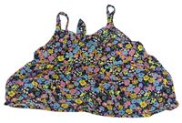 Černý květovaný crop top Next