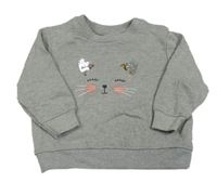 Šedá mikina s čumákem zn. Lupilu