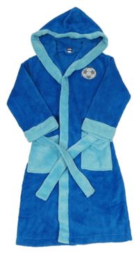 Modrý plyšový župan s míčem a kapucí Lupilu