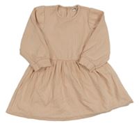 Růžové žebrované teplákové šaty