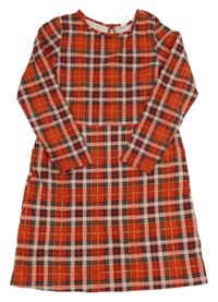 Červeno-zelené kostkované třpytivé šaty H&M