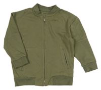 Khaki propínací mikina s nápisem Primark