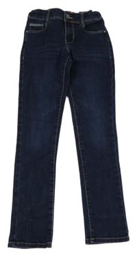 Tmavomodré teplákové skinny rifle Okaidi