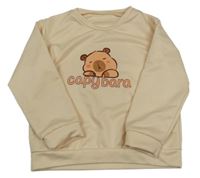Béžová mikina s kapybarou 