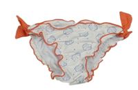 Bílo-modro-oranžové plavkové kalhotky s mušlemi 