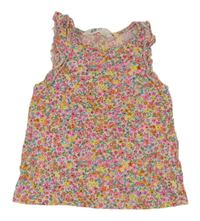 Bílo-barevný květovaný top H&M