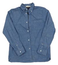 Modrá puntíkatá košile H&M