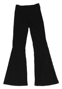 Černé žebrované flare legíny H&M