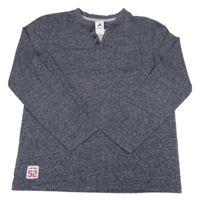 Tmavomodré melírované triko H&M