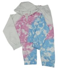 2set - Bílo-modro-růžová batikovaná crop mikina s kapucí + tepláky Zara