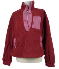 Dámská vínovo-růžová fleecová bunda 