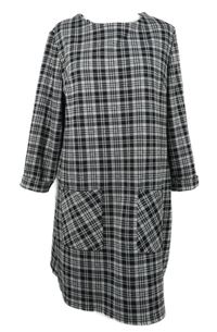 Dámské černo-šedé kostkované šaty Primark 