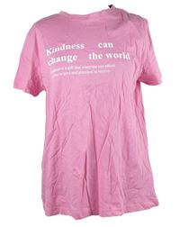 Nové - Dámské růžové tričko s nápisy Primark 