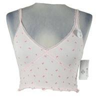 Nové - Dámský světlerůžový crop top s mašličkami Primark 