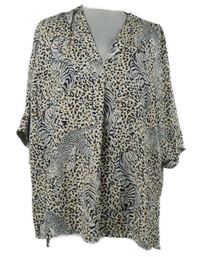 Dámská černo-béžová vzorovaná halenka s tygry Primark 