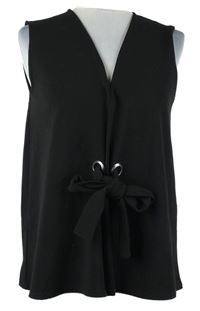 Dámská černá vesta na zavazování PrettyLittle Thing