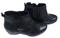 Dámské černé kožené kotníkové boty na nízkém podpatku Jana vel. 36