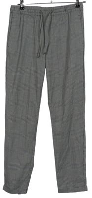 Pánské černo-béžové vzorované teplákové kalhoty H&M
