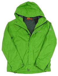 Zelená šusťáková jarní bunda s kapucí Rossi