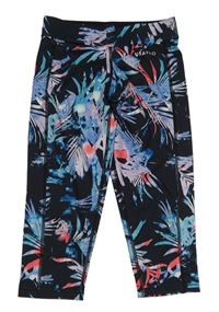 Černo-modro-růžové vzorované sportovní capri legínyUSA Pro