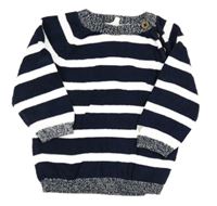 Tmavomodro-bílý pruhovaný svetr H&M