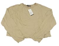 Nové- Béžové crop triko New Look