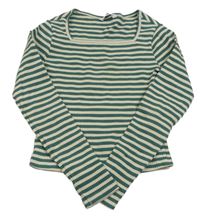 Zeleno-bílé pruhované crop triko H&M