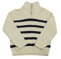 Béžovo-černý pruhovaný svetr M&S