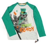 Nové - Bílo-zelené triko s obrázkem Dunnes