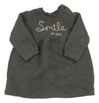 Šedé kárované teplákové šaty s nápisem George