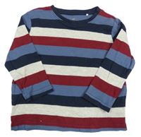 Modro-bílo-červené pruhované triko Topolino