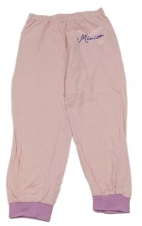 Světlerůžové pyžamové kalhoty s nápisem 