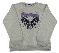 Světlešedá melírovaná mikina s potiskem Primark