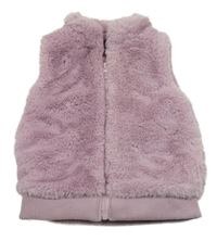 Lila kožešinová zateplená vesta Dunnes