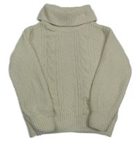 Smetanový žinylkový svetr s rolákem C&A